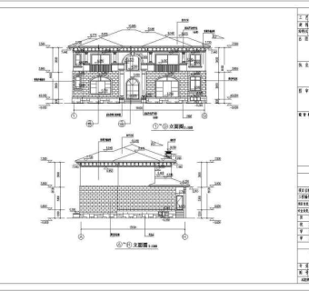某农村二层坡屋面别墅建筑设计施工图