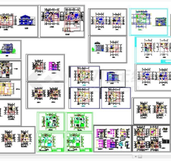 很全面的300多套新农村自建房住宅小别墅设计CAD资料合集3D模型