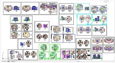 很全面的300多套新农村自建房住宅小别墅设计CAD资料合集3D模型