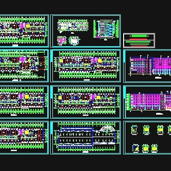 某中学教学楼建筑施工图3D模型