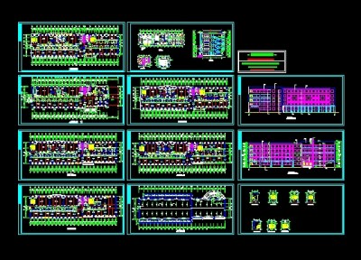 某中学教学楼建筑施工图3D模型