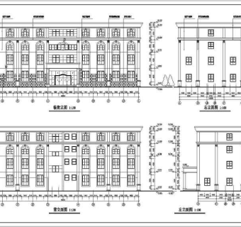 小型多层酒店综合楼建筑施工图3D模型