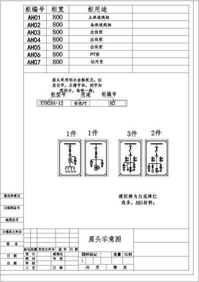 某医院配电房高压中置柜电气原理图