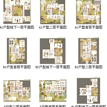 北京观唐住宅小区全户型图3D模型