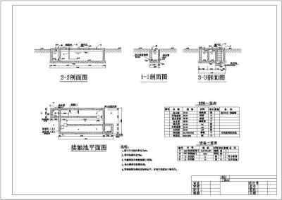 某污水处理厂接触消毒池平面图剖面图