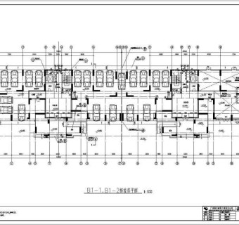 高层住宅一梯三户户型施工图