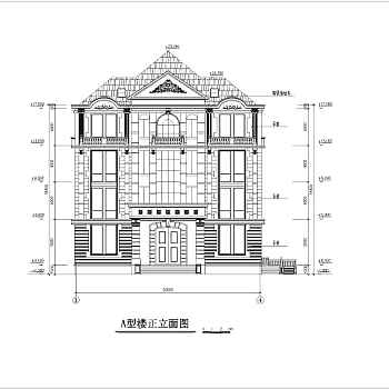 某欧式办公楼建筑全套cad施工图