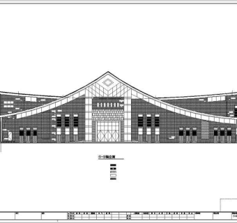 某县级博物馆建筑设计cad施工图3D模型