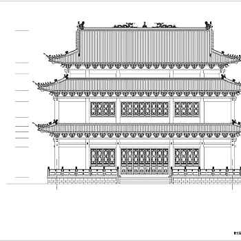 仿古建筑cad施工图3D模型