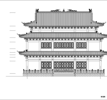 仿古建筑cad施工图3D模型