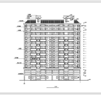 小户型小高层住宅cad施工图
