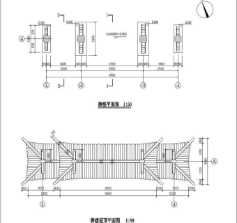 仿古牌坊 建筑cad施工图3D模型