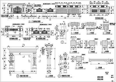 某小区欧式大门与欧式围墙设计施工详图3D模型