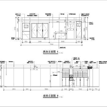 便利店超市建筑装修水电CAD全套图3D模型