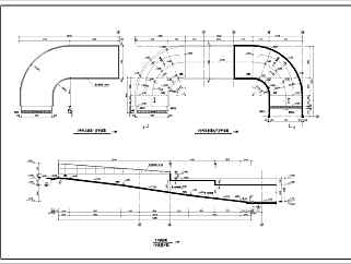 建筑物地下车库环形及直线坡道施工图