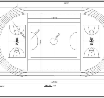 某学校塑胶跑道设计施工设计方案图（五张）3D模型