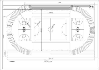 某学校塑胶跑道设计施工设计方案图（五张）3D模型