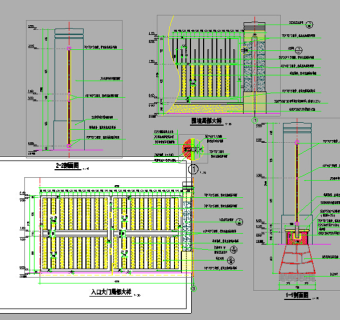 园林景区铁艺大门设计cad施工节点详图大全3D模型