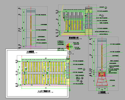 园林景区铁艺大门设计cad施工节点详图大全3D模型