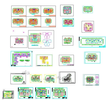 最新收集一梯两户、一梯三户、一梯四户户型图cad图库大全（非常全面）3D模型