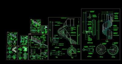 某商场楼梯扶手CAD设计施工图纸3D模型