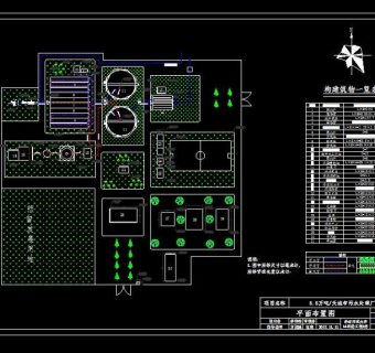 5.5吨/天城镇污水处理厂平面布置图