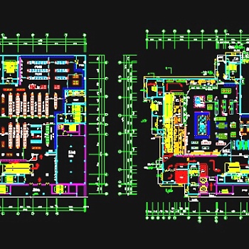 某生活超市建筑cad设计施工平面图3D模型