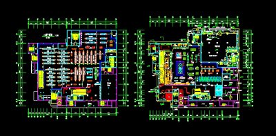 某生活超市建筑cad设计施工平面图3D模型