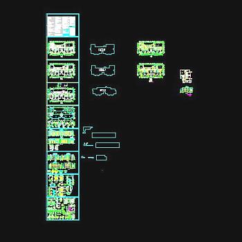 六套12班幼儿园建筑施工CAD图3D模型