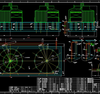 一套实用冷却塔cad设计施工图纸