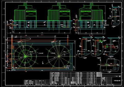 一套实用冷却塔cad设计施工图纸