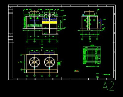 冷却塔全套平面cad布置总设计图
