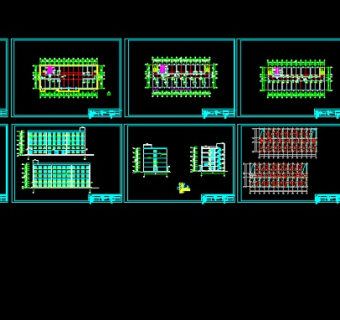 五套五层办公楼毕业设计图（含计算书、建筑图、结构图）