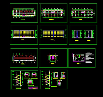五套五层办公楼毕业设计施工图（含建筑、结构、计算书等）