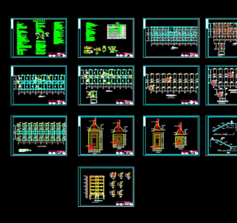 五套六层办公楼毕业设计（计算书、建筑、结构施工图）