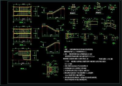 钢结构楼梯大样cad平面施工设计图3D模型
