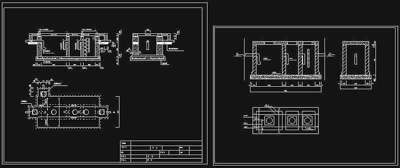 全套化粪池cad平面设计结构施工图3D模型