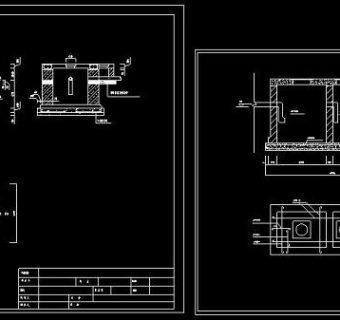 全套化粪池cad平面设计结构施工图3D模型