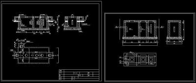 全套化粪池cad平面设计结构施工图3D模型