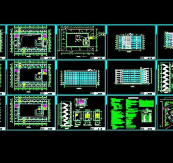 精选六层办公楼建筑毕业设计（共五套）