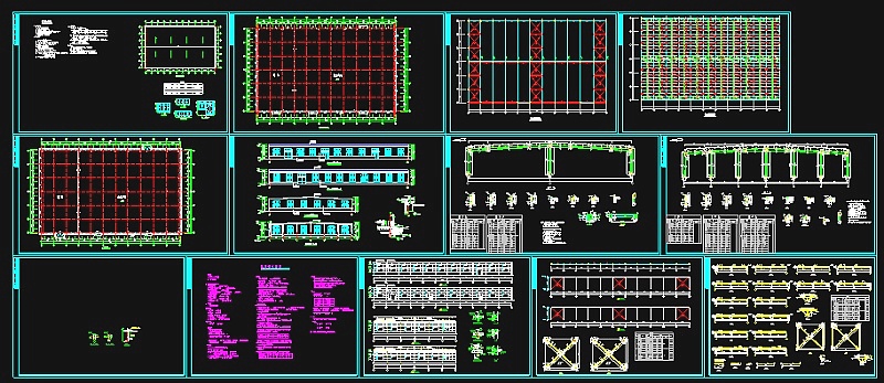 某建筑钢结构CAD设计施工全套平面图纸3D模型