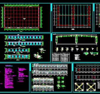 某建筑钢结构CAD设计施工全套平面图纸3D模型
