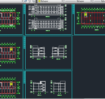 某地区F型学生宿舍楼建筑设计CAD施工图