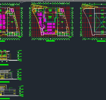 某地区第一中学食堂建筑设计CAD施工图