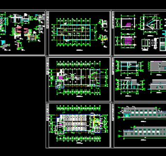 某公司食堂建筑施工与设计全套CAD图纸3D模型