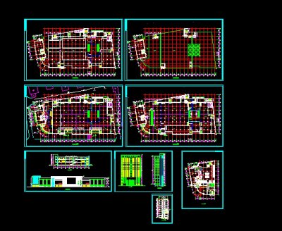 某大型商场建筑施工和设计全套CAD图纸