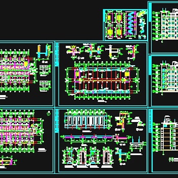 某中学宿舍楼建筑施工全套CAD图纸3D模型