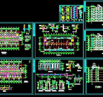 某中学宿舍楼建筑施工全套CAD图纸3D模型