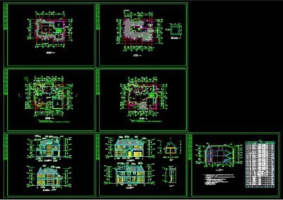 经典住宅2层半小别墅图纸带效果图3D模型