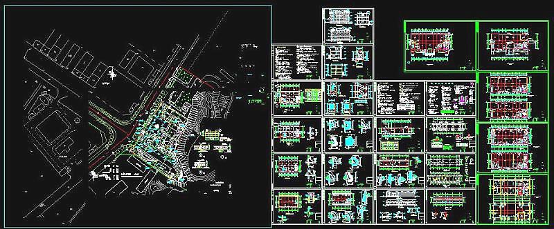 高档办公楼规划及全套CAD建筑施工图纸(含设计说明）